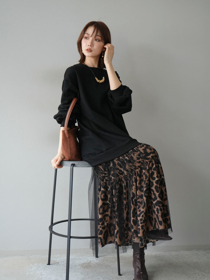 [SET] Sweat Docking 動物印花層疊連身裙 + 可選飾品套裝（2 套）