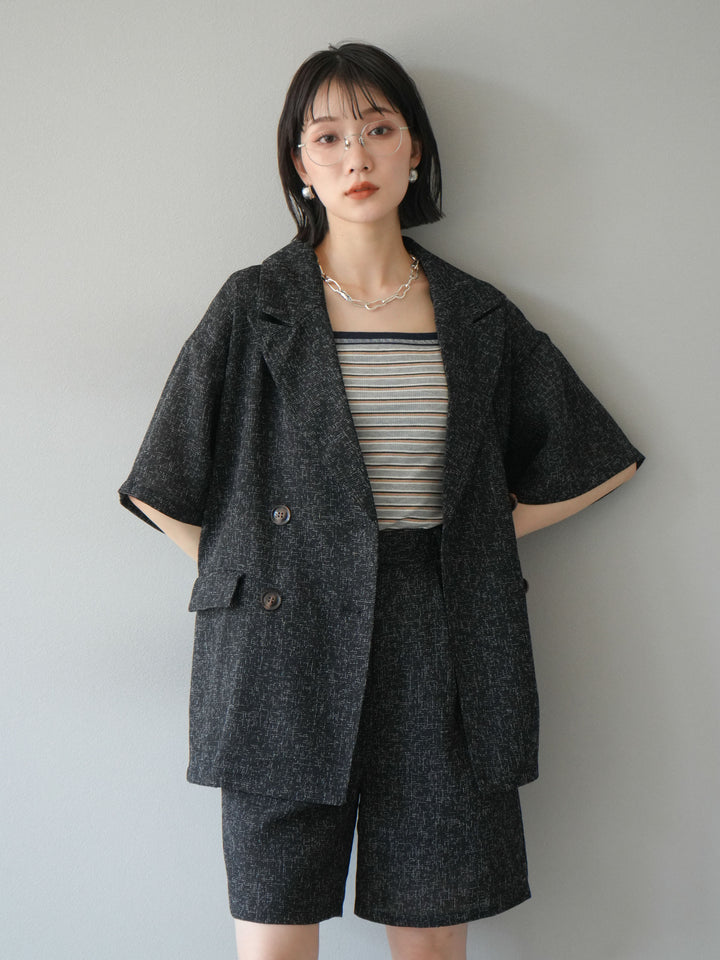 [SET]サマーツイードハーフジャケット+サマーツイードハーフパンツ(2set)