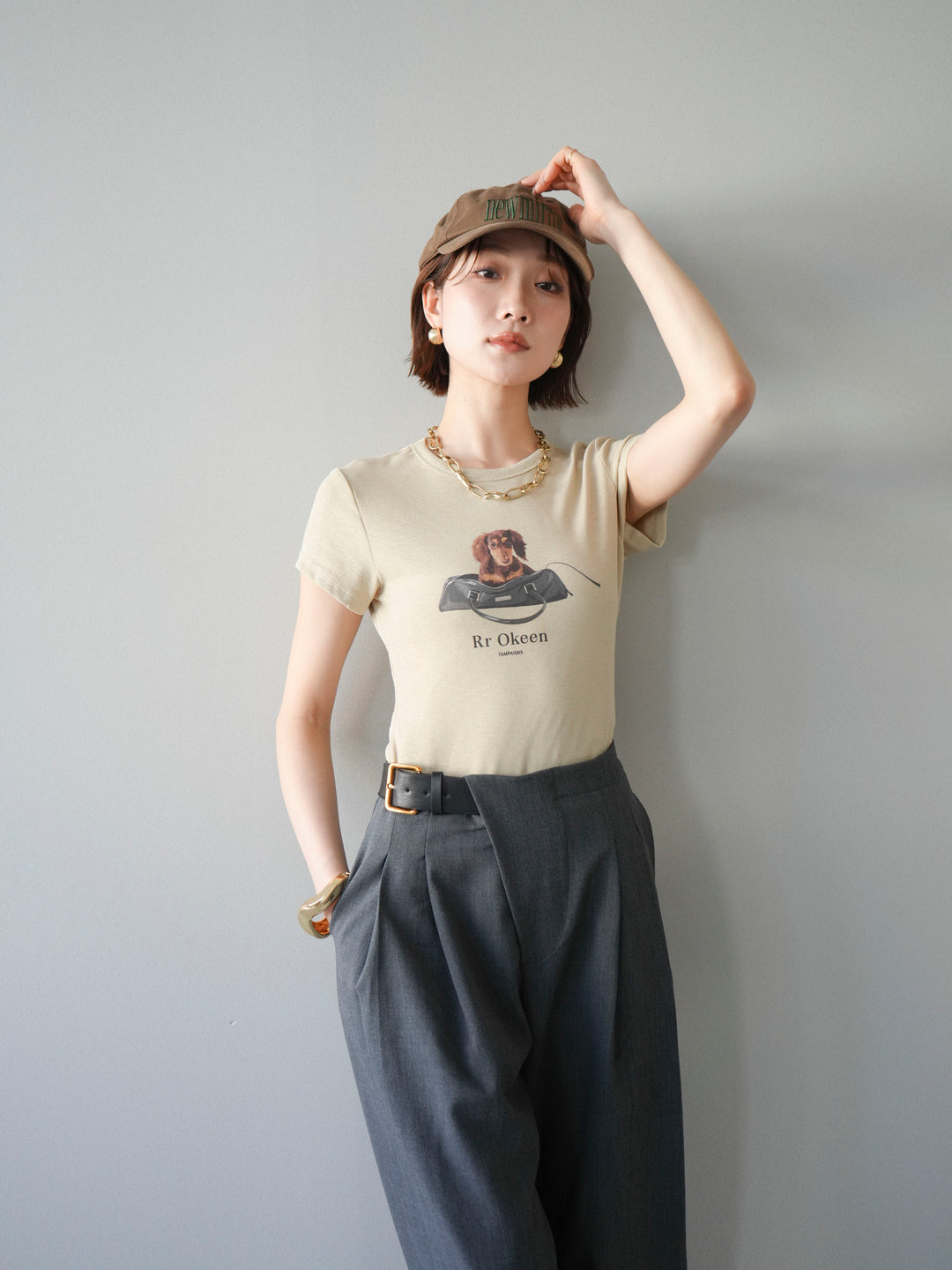 【預購】狗狗迷你T卹/米色