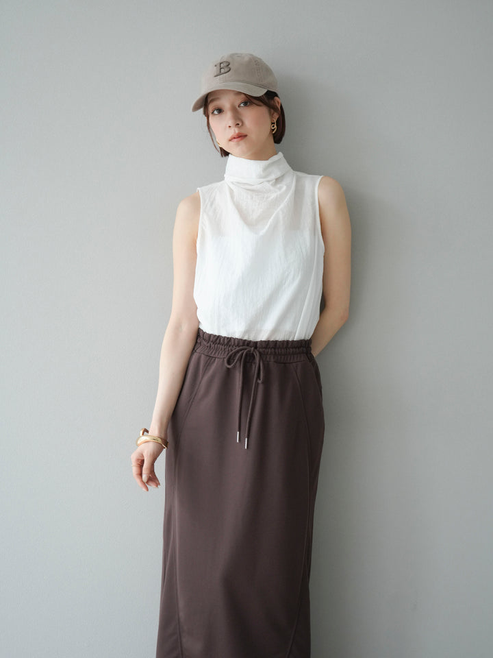 [SET] 後繫帶無袖上衣 + 運動長裙 (2set)