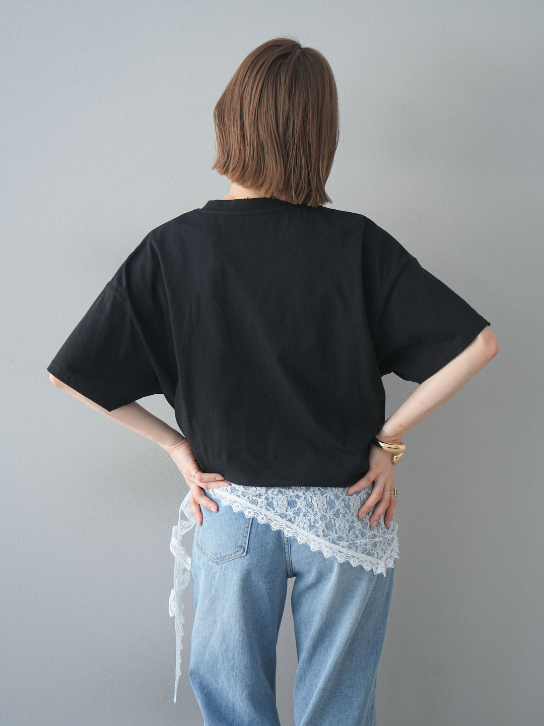 [予約]カラープリントビッグTシャツ/ブラック2