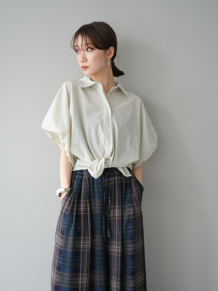 [予約]ICE TOUCHパフスリーブシャツ/オフグレー