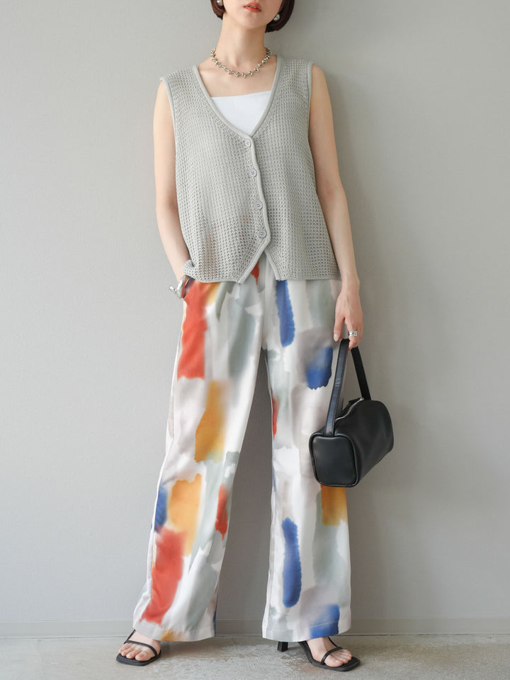 【預購】華夫格針織背心/灰色