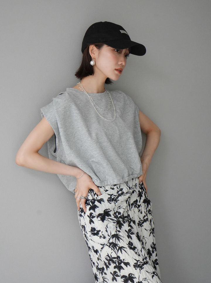 [Pre-order] Washer waist design flower pattern skirt/off-white