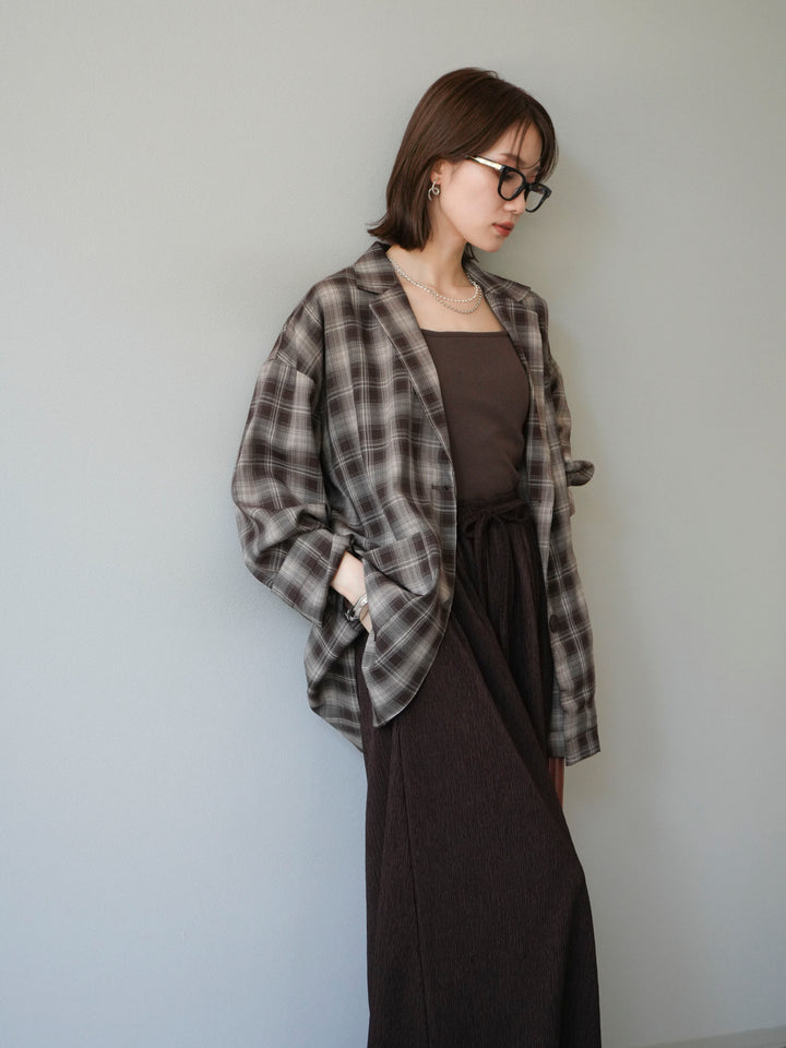 [予約]チェックシャツジャケット/ブラウン