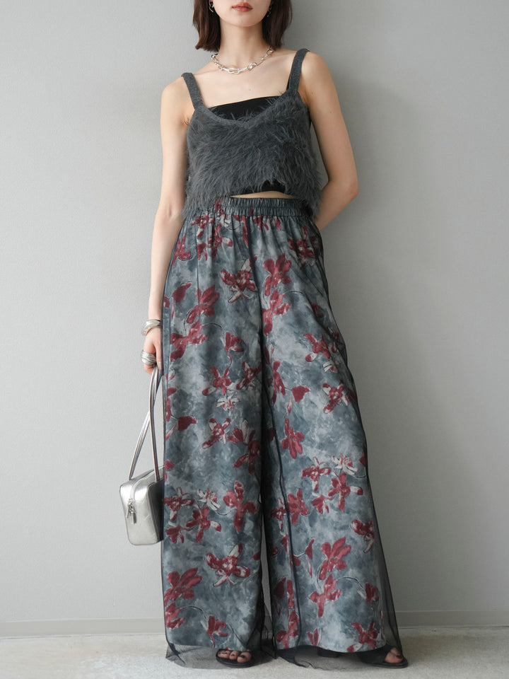 [予約]シャギーニットビスチェ/チャコール