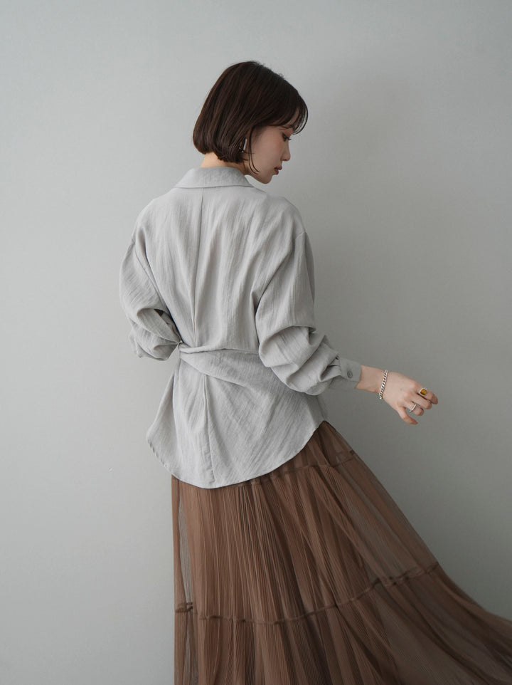 [予約]フロントアシンメトリーブラウス/gray