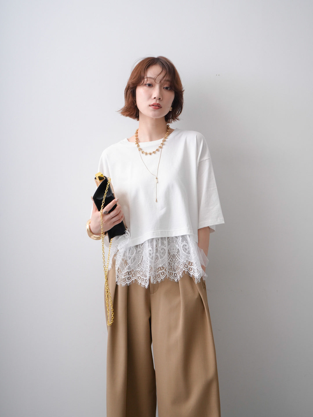 [予約]チュールレースヘムTEE/white