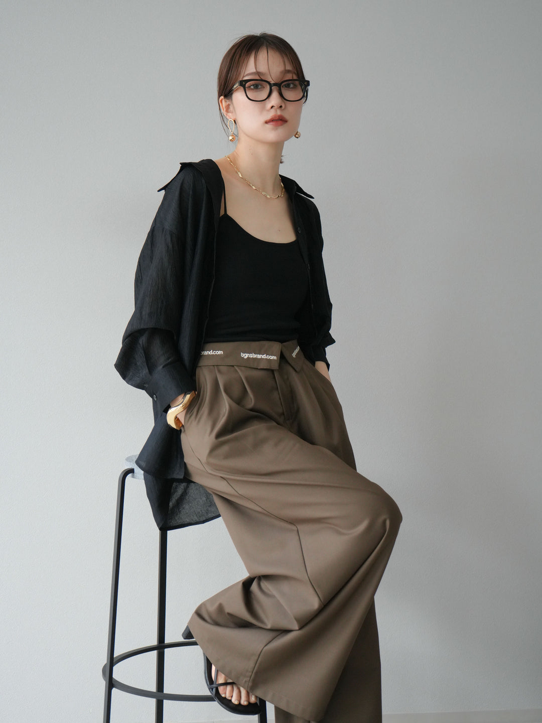 [予約]ワッシャーシャイニーシャツ/ブラック