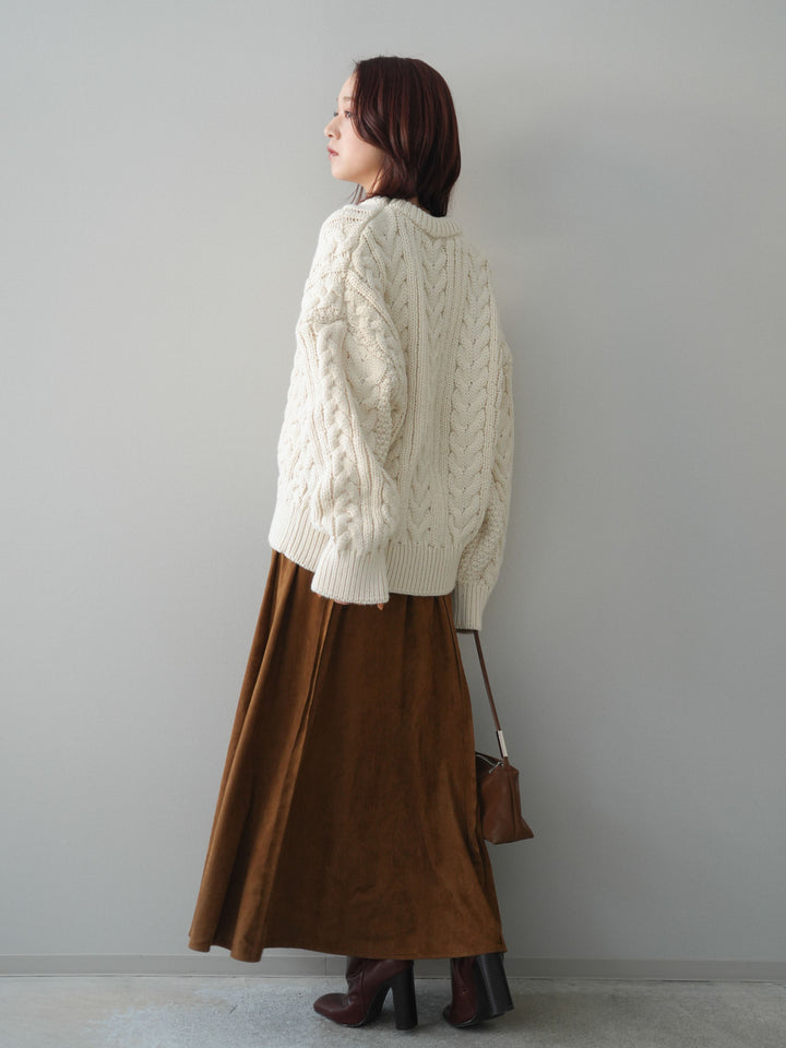 [予約]スエードマーメイドスカート/camel