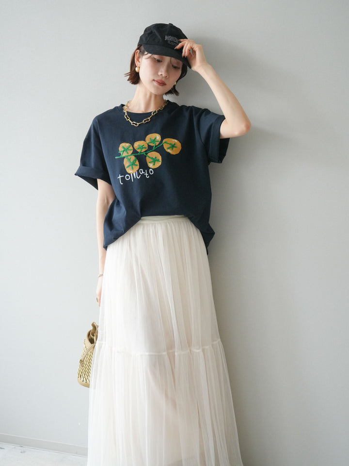 【預購】番茄刺繡T卹/藏青色