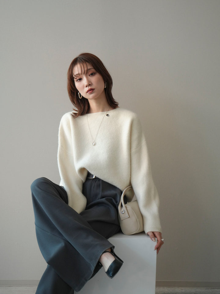 [SET]アンゴラタッチボートネッククロップドプルオーバー+アンゴラタッチボートネッククロップドプルオーバー(2set)