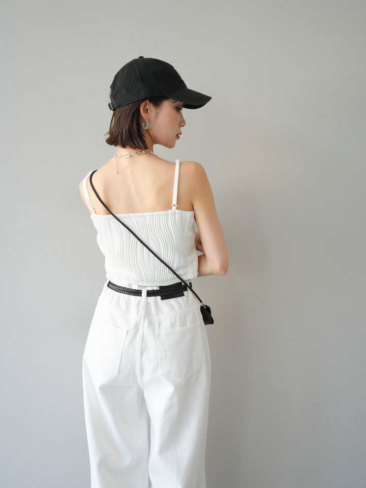 [預購]波浪滾邊杯裸色吊帶背心/可脫