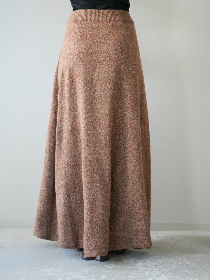 [予約]ミックスヤーンニットスカート/オレンジ