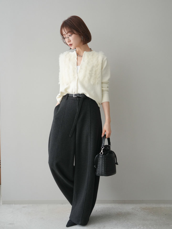 [予約]ウールタッチカーブパンツ/darkgray