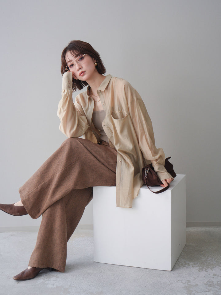 [予約]シアーオーバーシャツ/beige