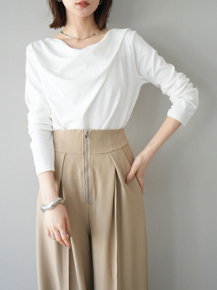 [予約]ドレープデザインカットソー/オフ