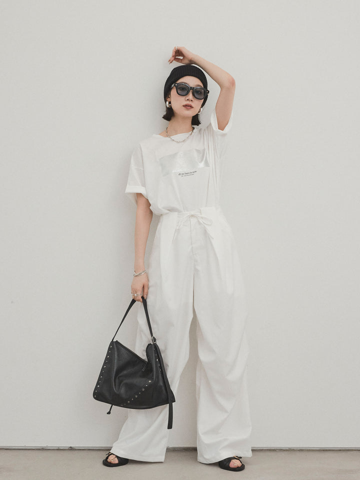 [預購] Design Loop 側邊褶褲/白色