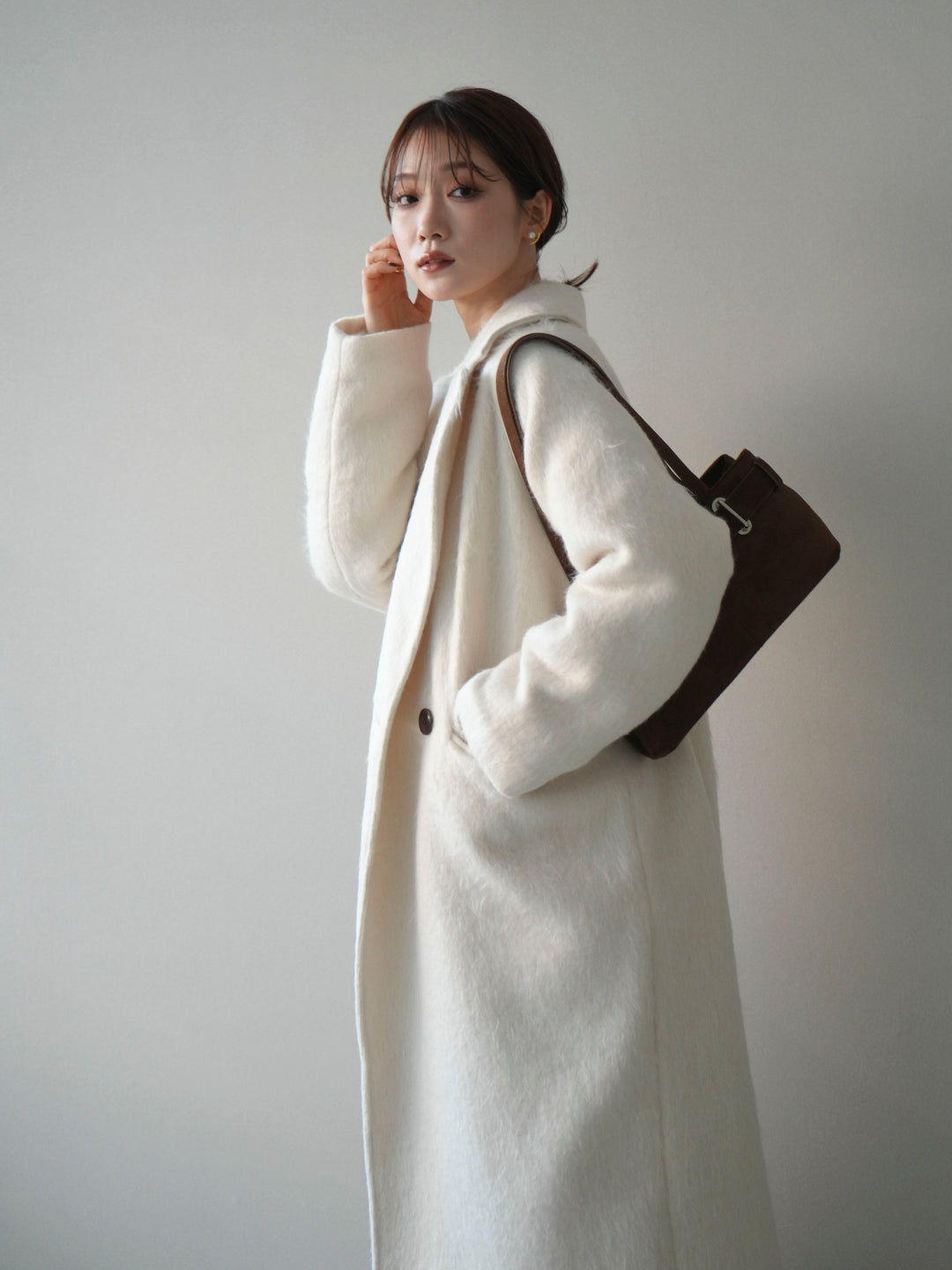 [予約]ソフトシャギーチェスターコート/ivory