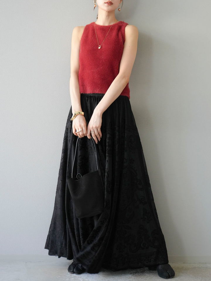 [予約]シャギーニットタンクトップ/レッド