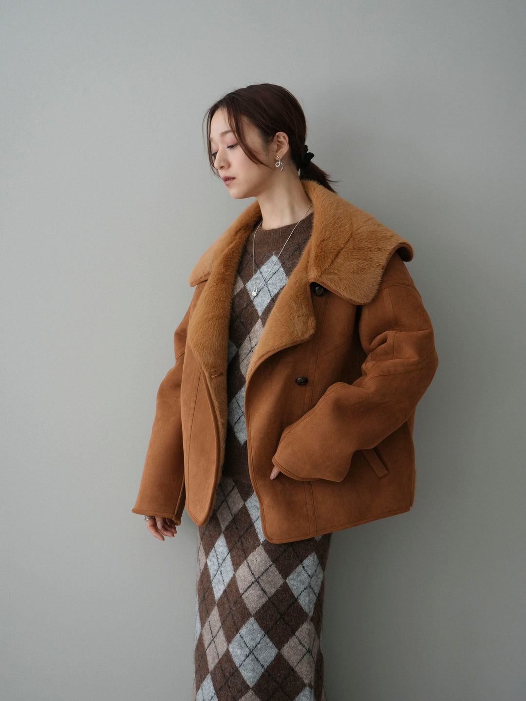 [SET]アーガイルニットプルオーバー&ロングスカートSET UP+アーガイルニットプルオーバー&ロングスカートSET UP(2set)