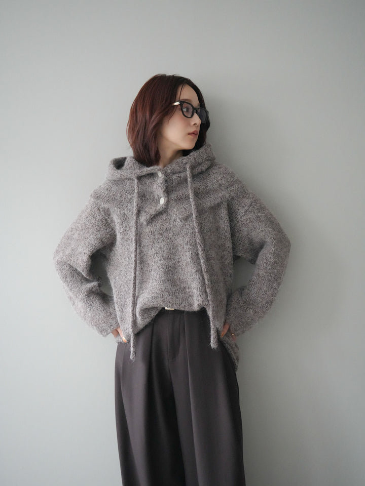 [SET]バラクラバSETニットプルオーバー+ベルトループデザインワイドパンツ(2set)