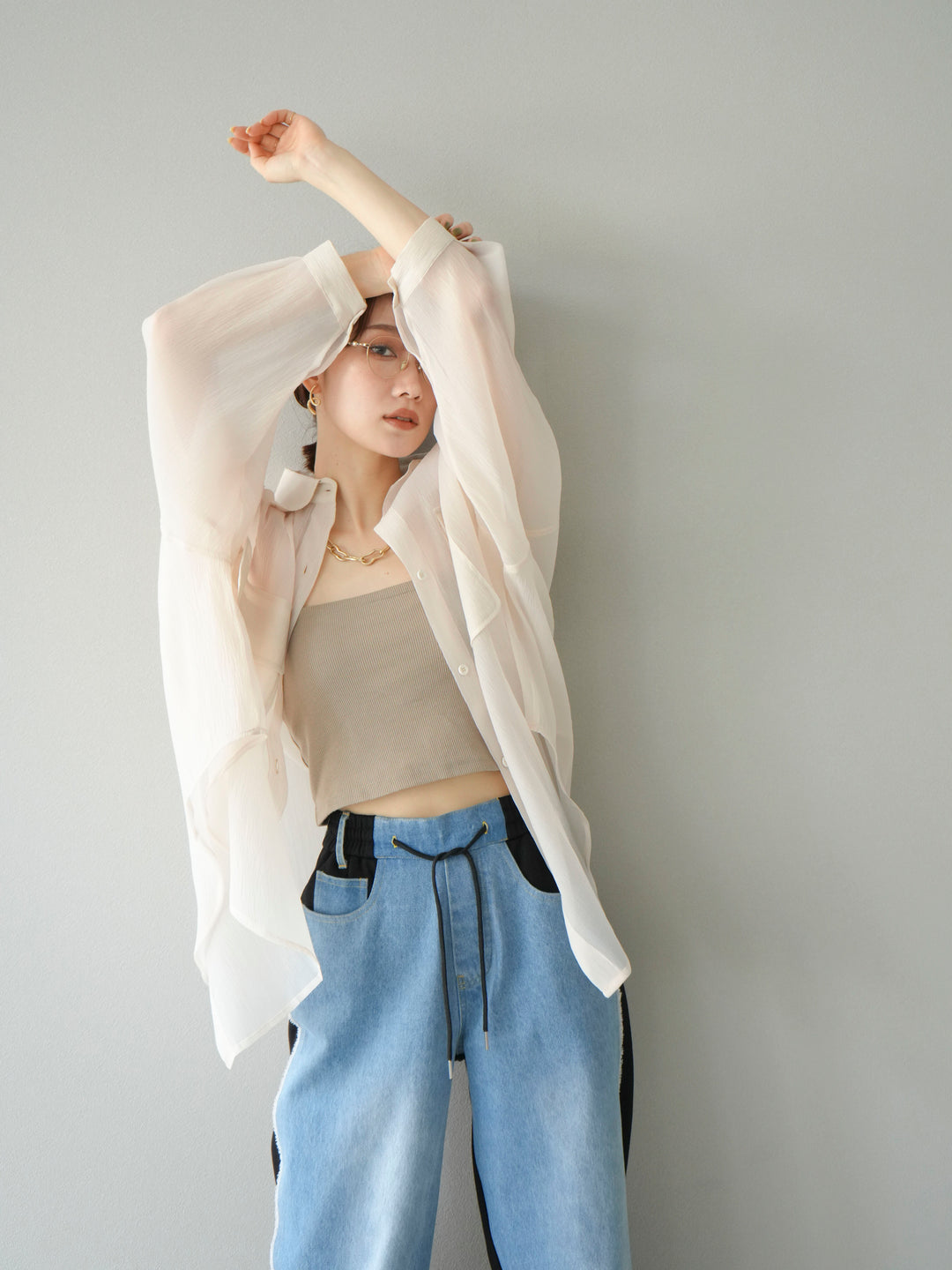 [SET]BIGポケットオーバーシアーシャツ+BIGポケットオーバーシアーシャツ(2set)