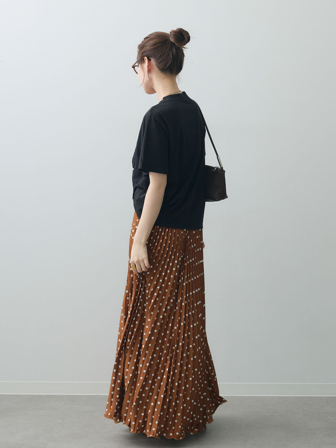 [SET]ラッフルドッキングTEE+ドットアコーディオンプリーツスカート(2set)