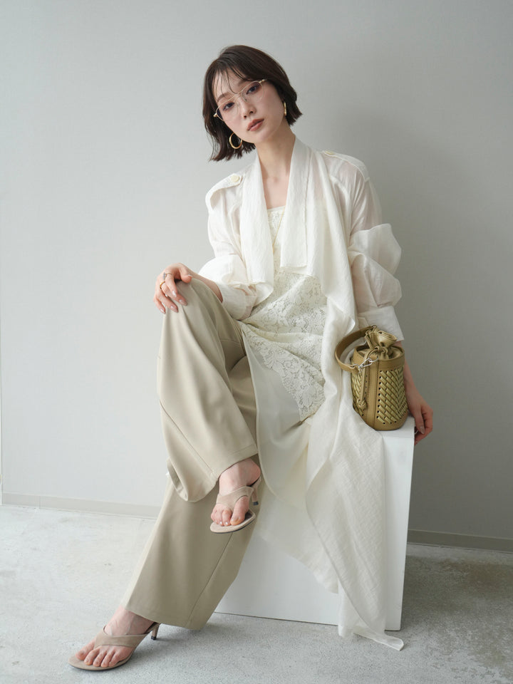 [予約]シアートレンチロングコート/ivory