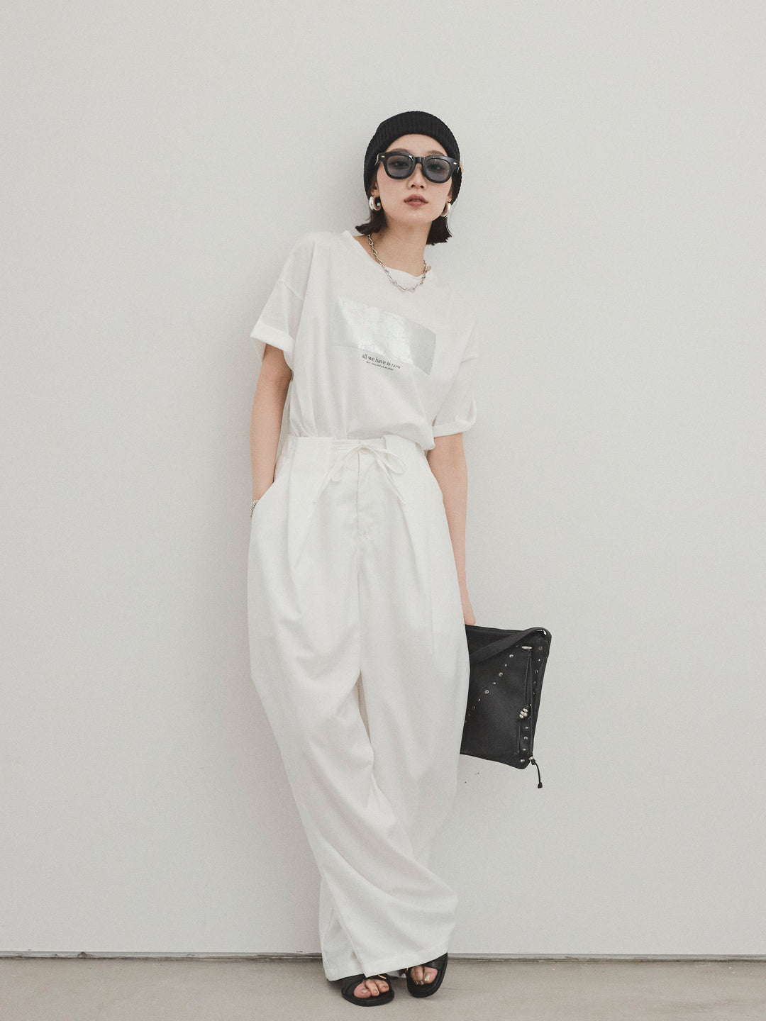 [預購] Design Loop 側邊褶褲/白色