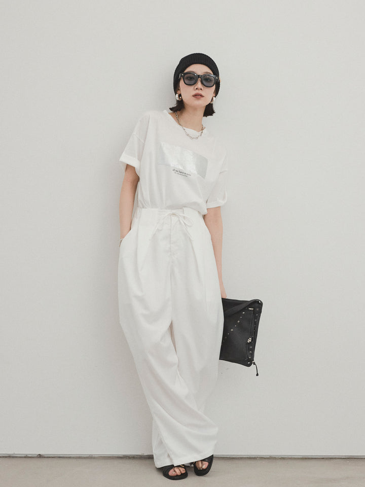 [預購] Design Loop 側邊褶褲/白色