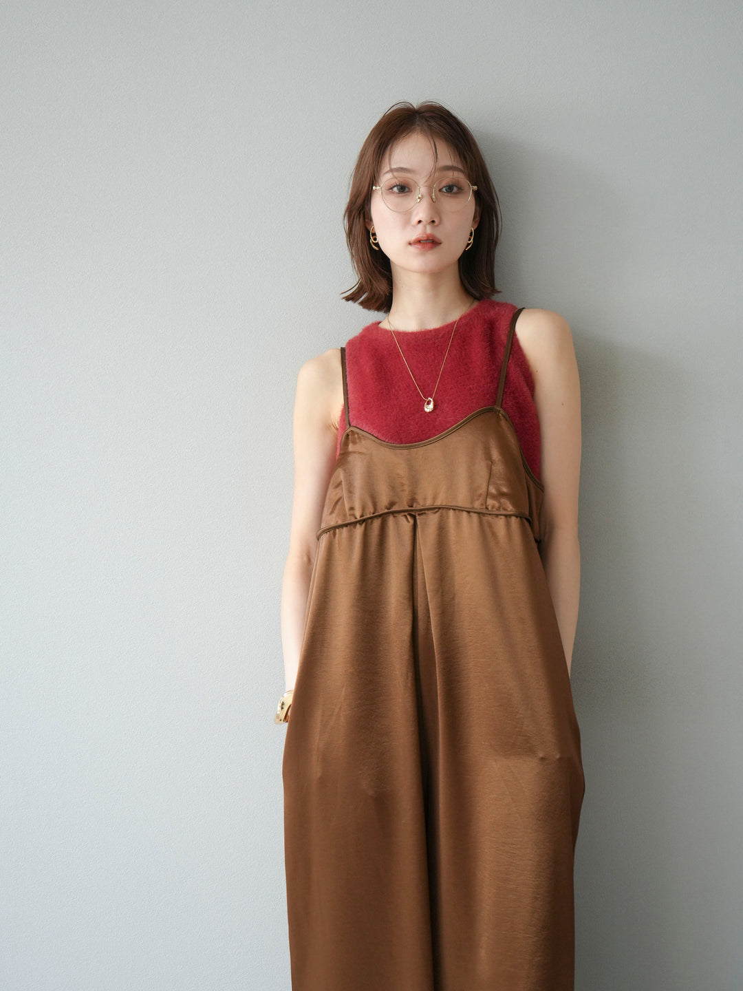 [予約]シャギーニットタンクトップ/レッド