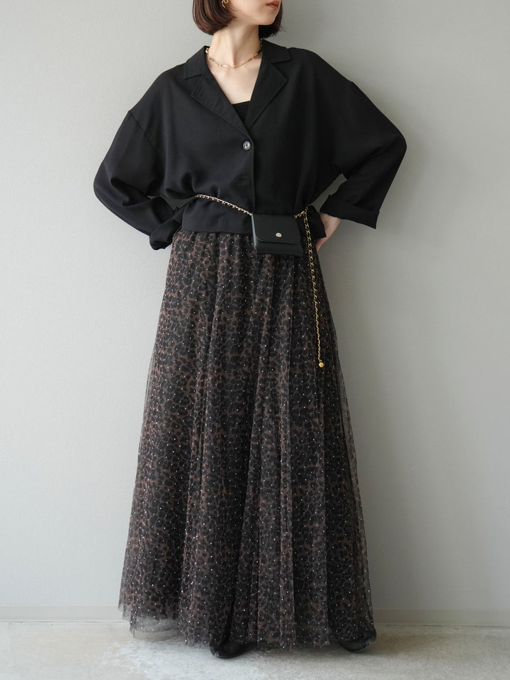 [予約]レーヨンライクショートジャケット/ブラック