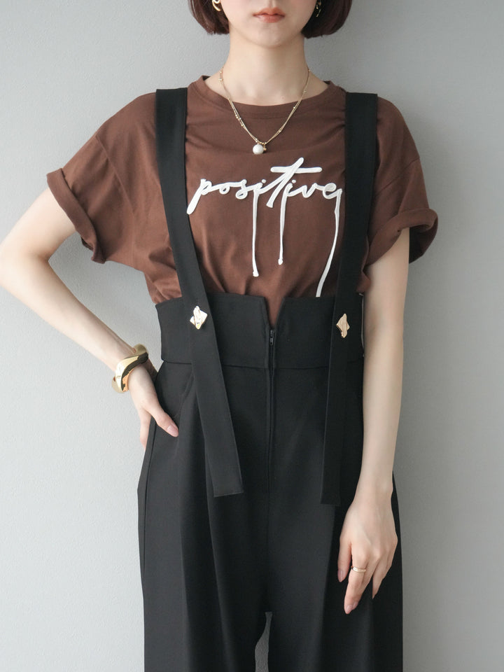 [予約]コード刺繍ロゴTシャツ/ブラウン