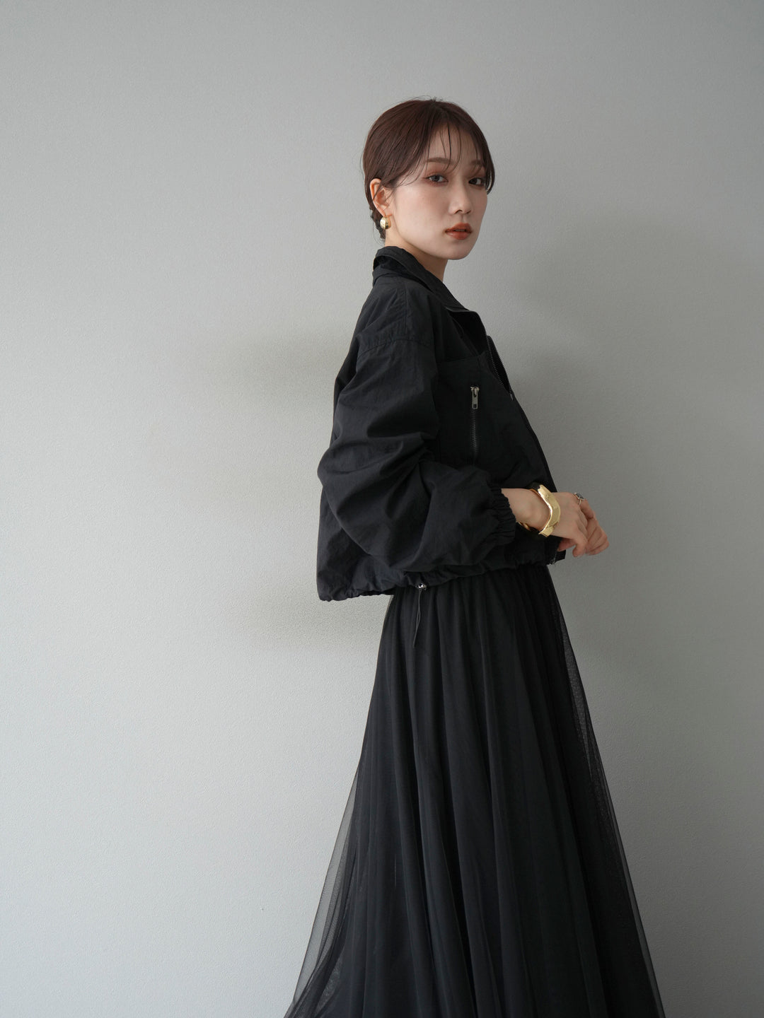 [予約]ポケットデザインショートブルゾン/ブラウン