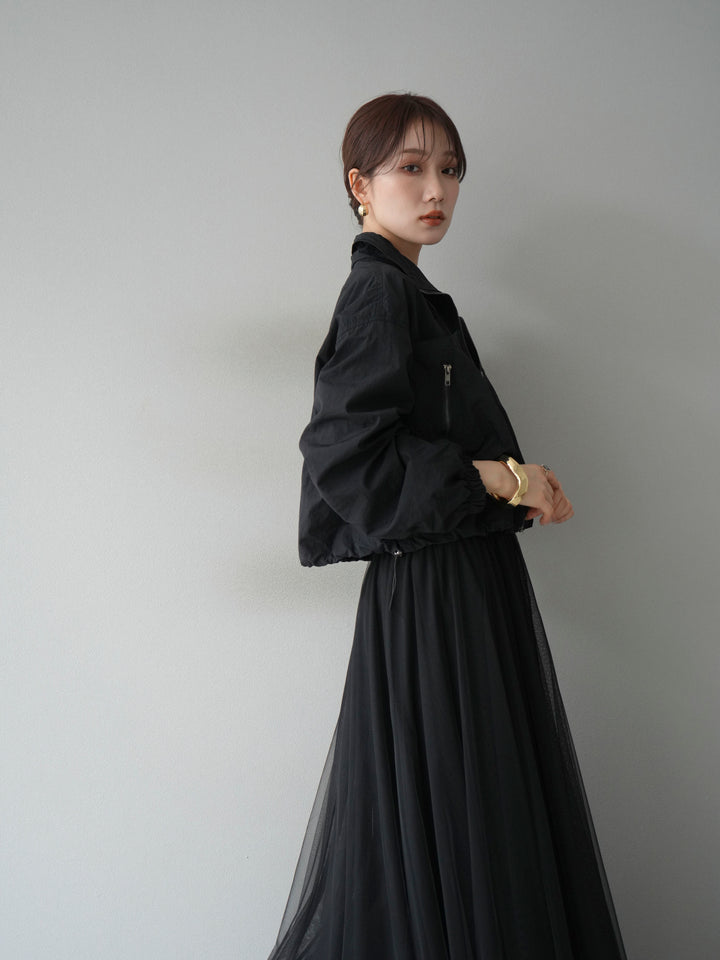 [予約]ポケットデザインショートブルゾン/ブラウン