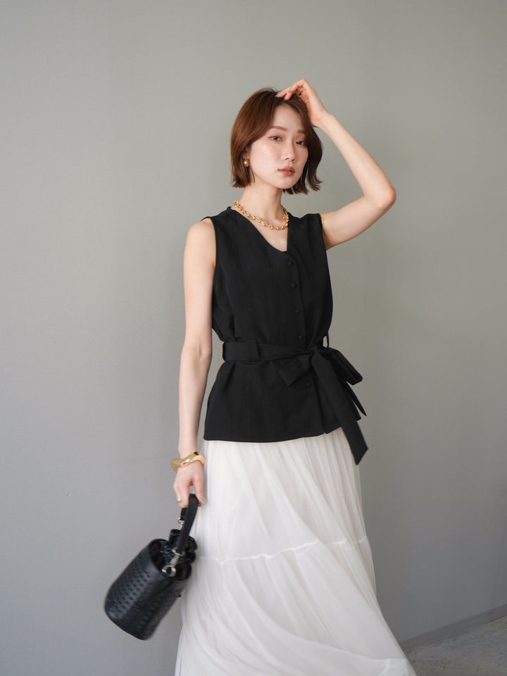 [予約]ウエストマークベスト/black