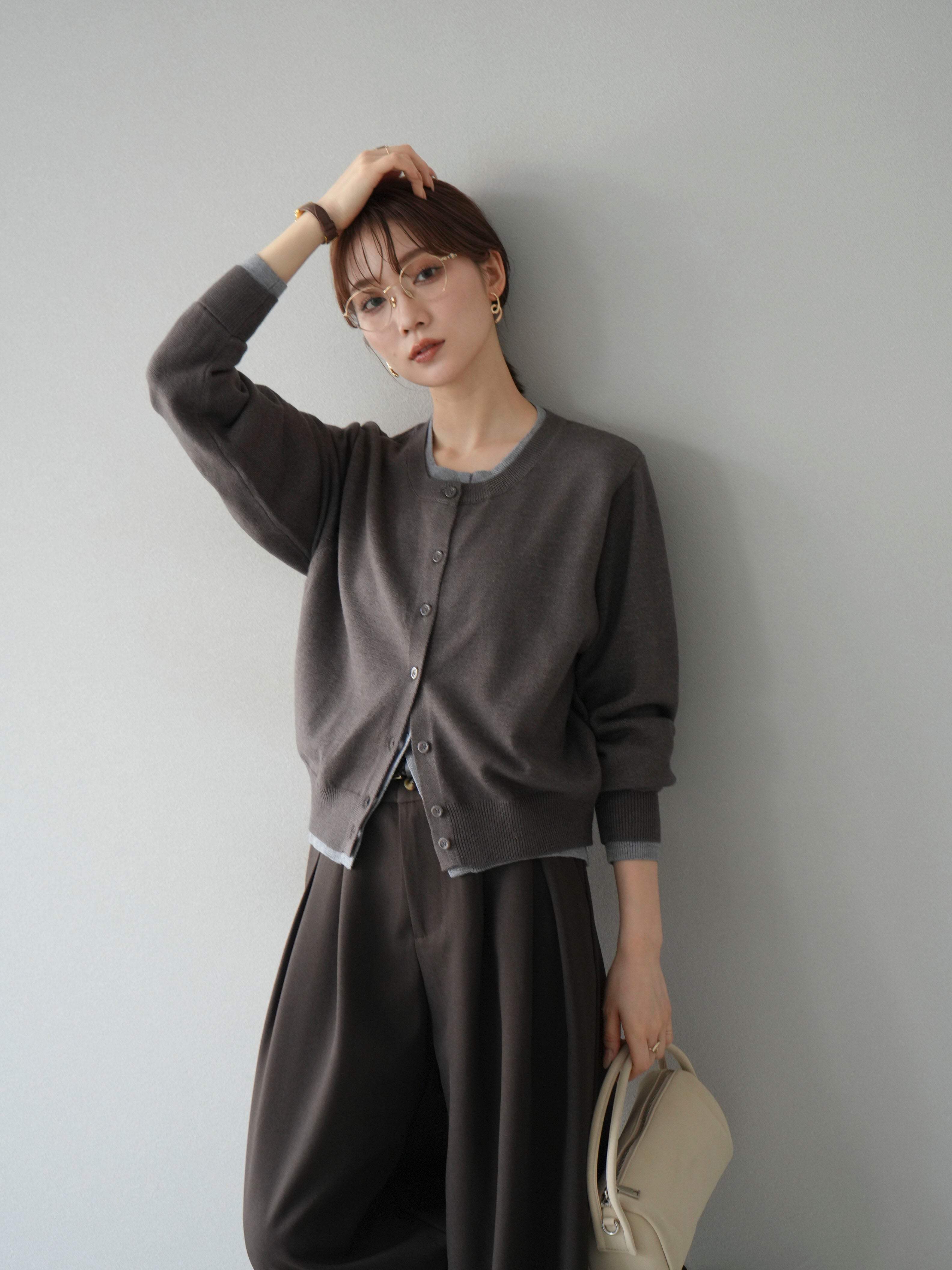 SET]配色レイヤードカーディガン+ダブルタックワイドパンツ(2set) – Lumier