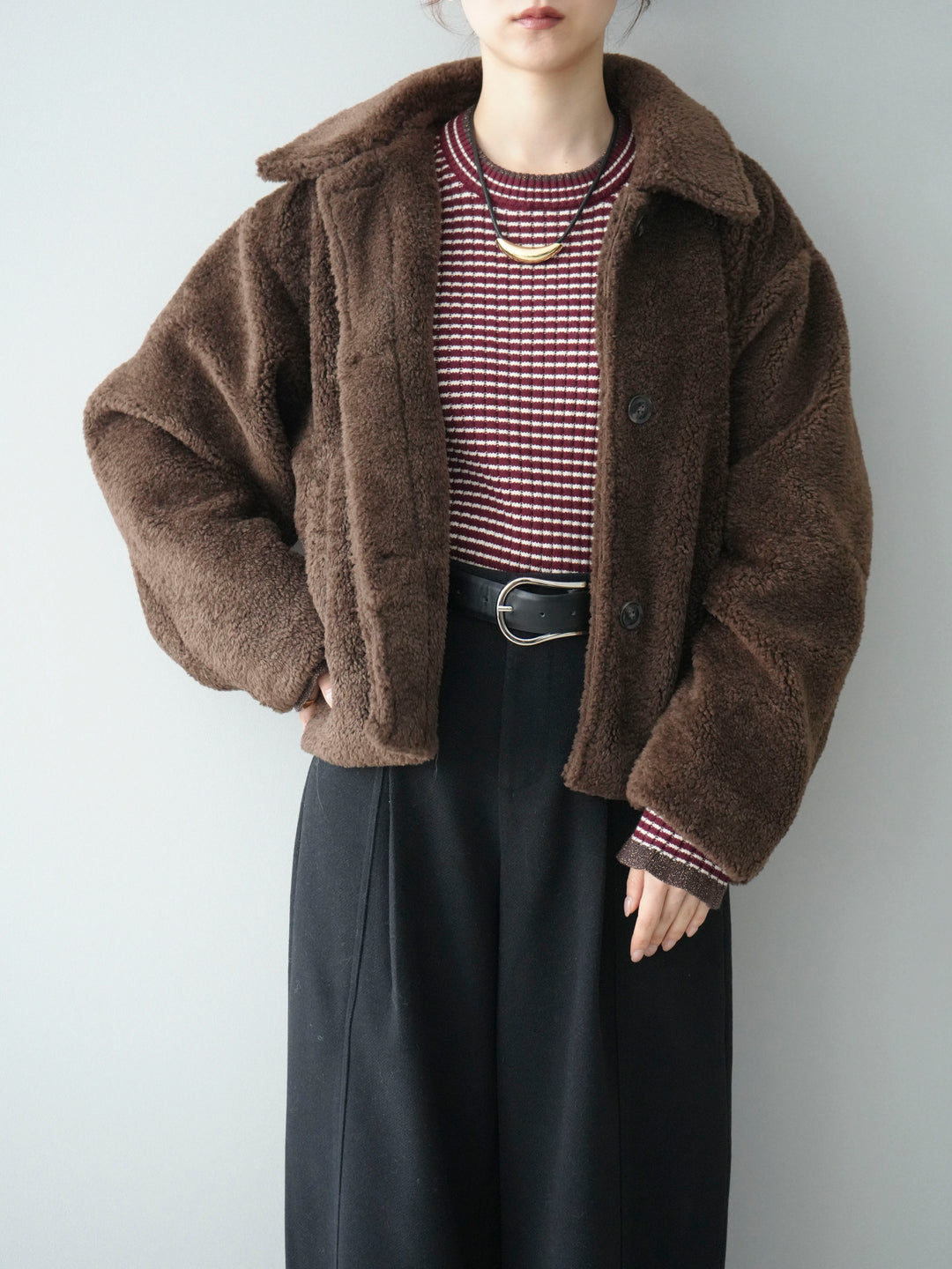 [SET]エコファーステンカラージャケット+エコファーステンカラージャケット(2set)