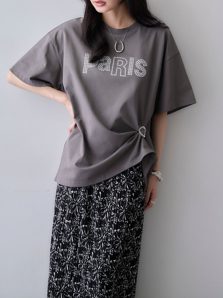 [SET]スタッズロゴTEE+プリントプリーツスカート(2set)