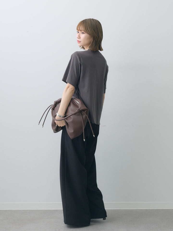 [SET]クールタッチシャーリングTEE+クレープデシンタックワイドパンツ(2set)