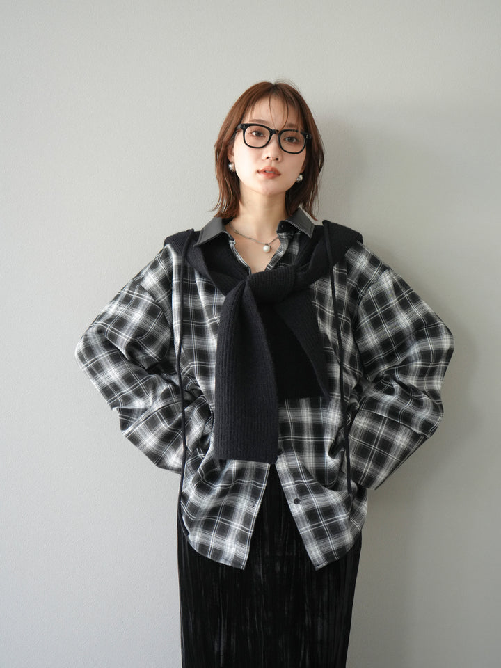 [予約]フードニットマフラー/ブラック