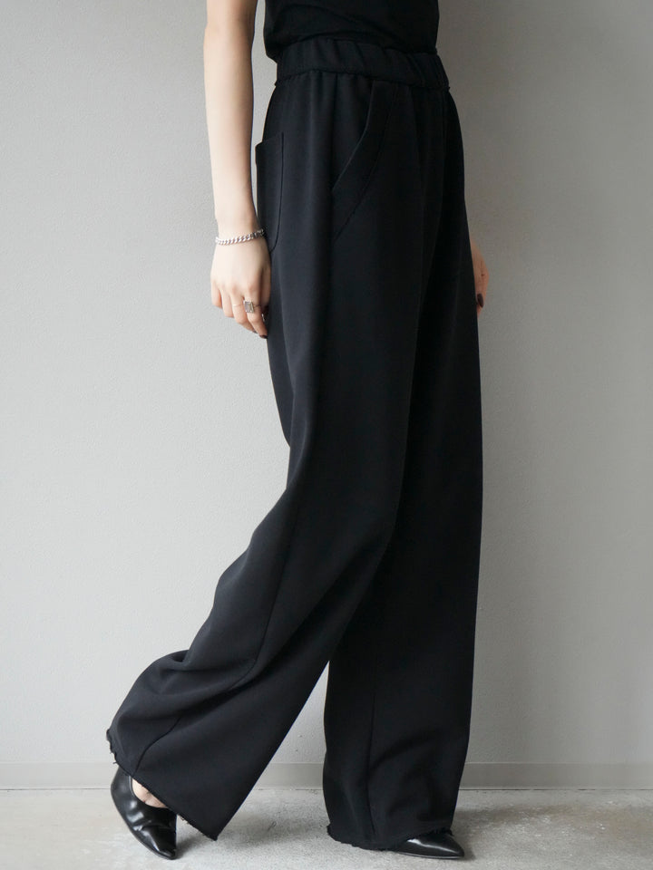 [予約]アウトシームカットオフスエットパンツ/navy