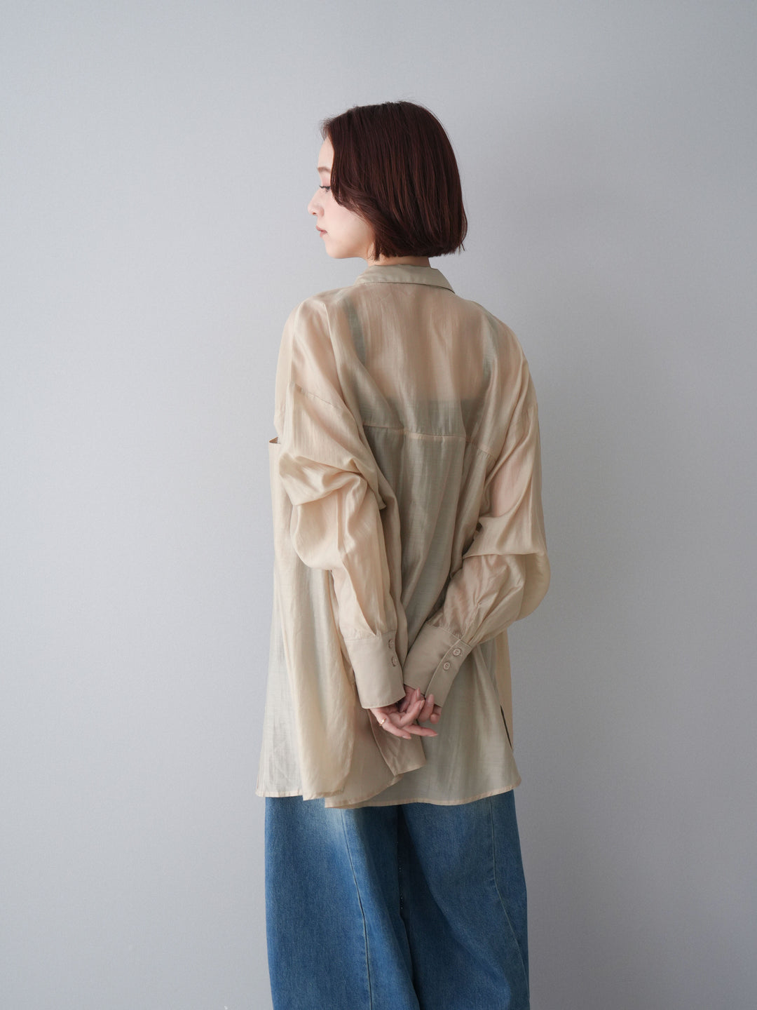 [予約]シアーオーバーシャツ/beige
