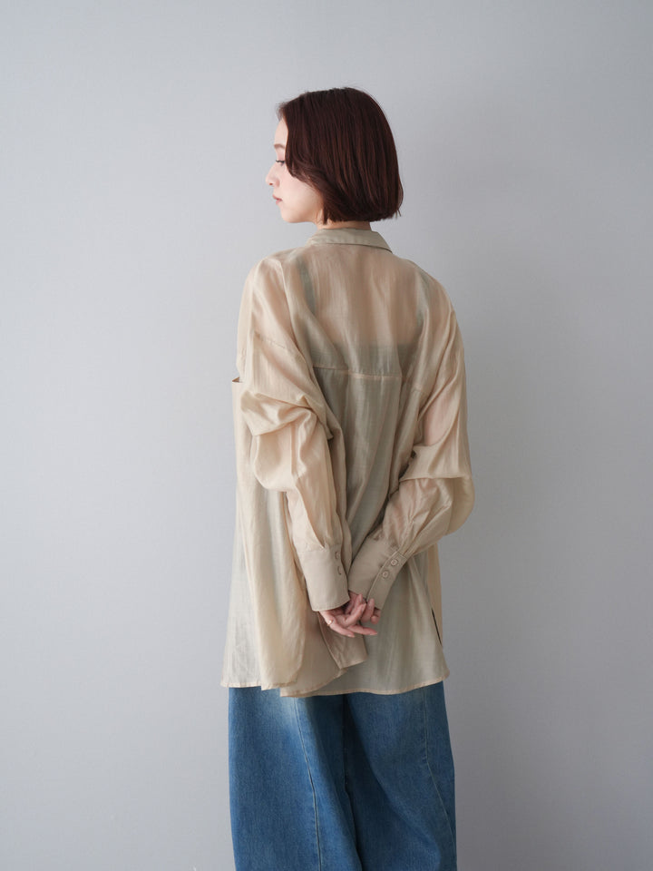 [予約]シアーオーバーシャツ/beige
