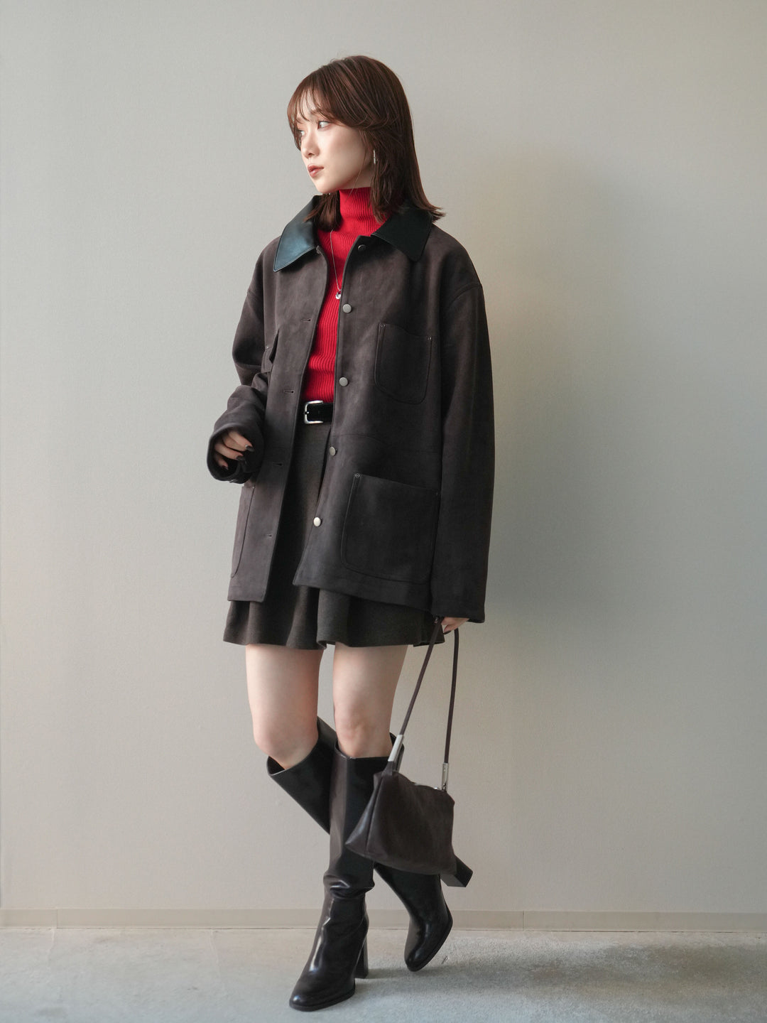 [SET]ベルト付きタックミニスカート+ベルト付きタックミニスカート(2set)