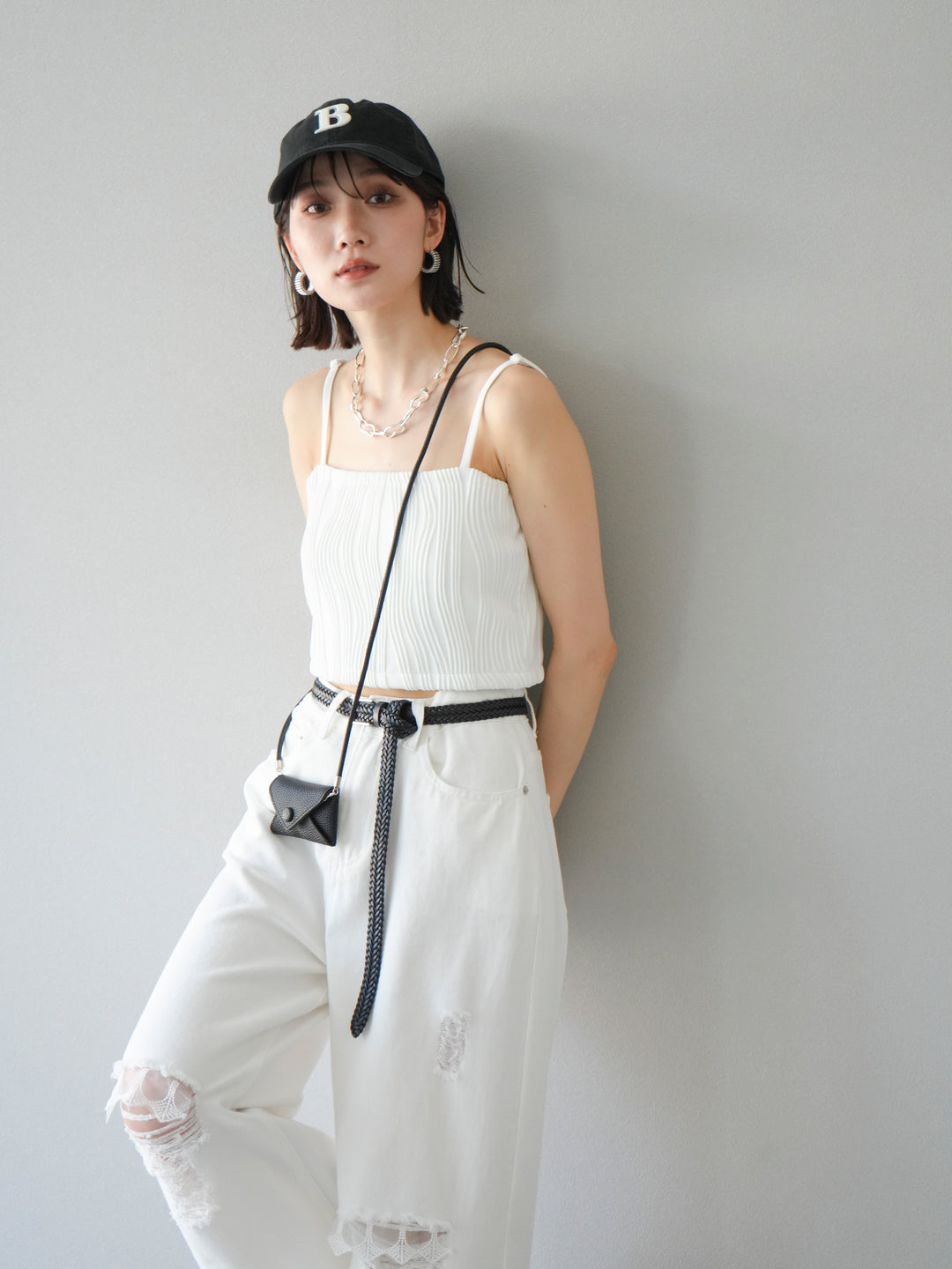 [預購]波浪滾邊杯裸色吊帶背心/可脫