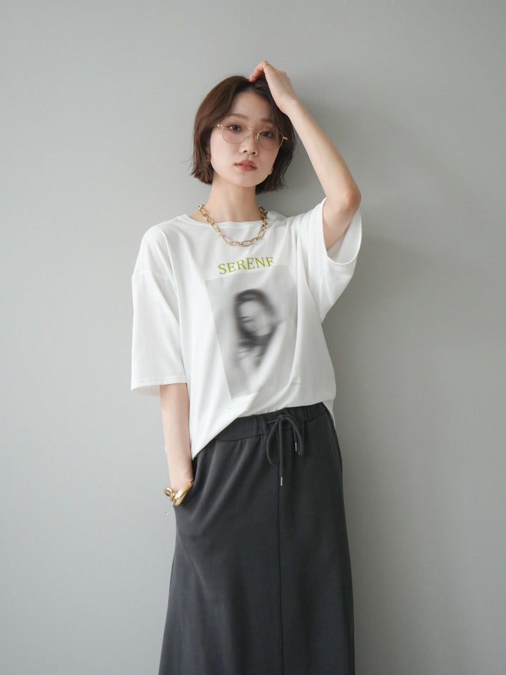 [予約]ブラーアートフォトTシャツ/off3