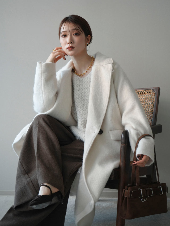 [予約]ソフトシャギーチェスターコート/ivory