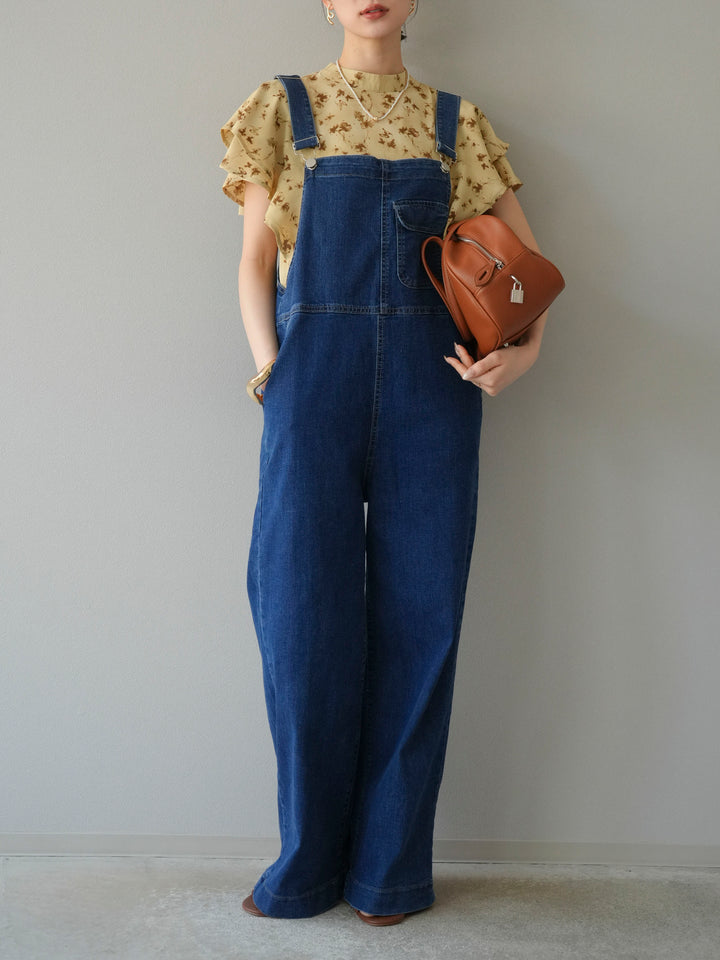 [予約]フラワーモチーフラッフルスリーブブラウス/ベージュ